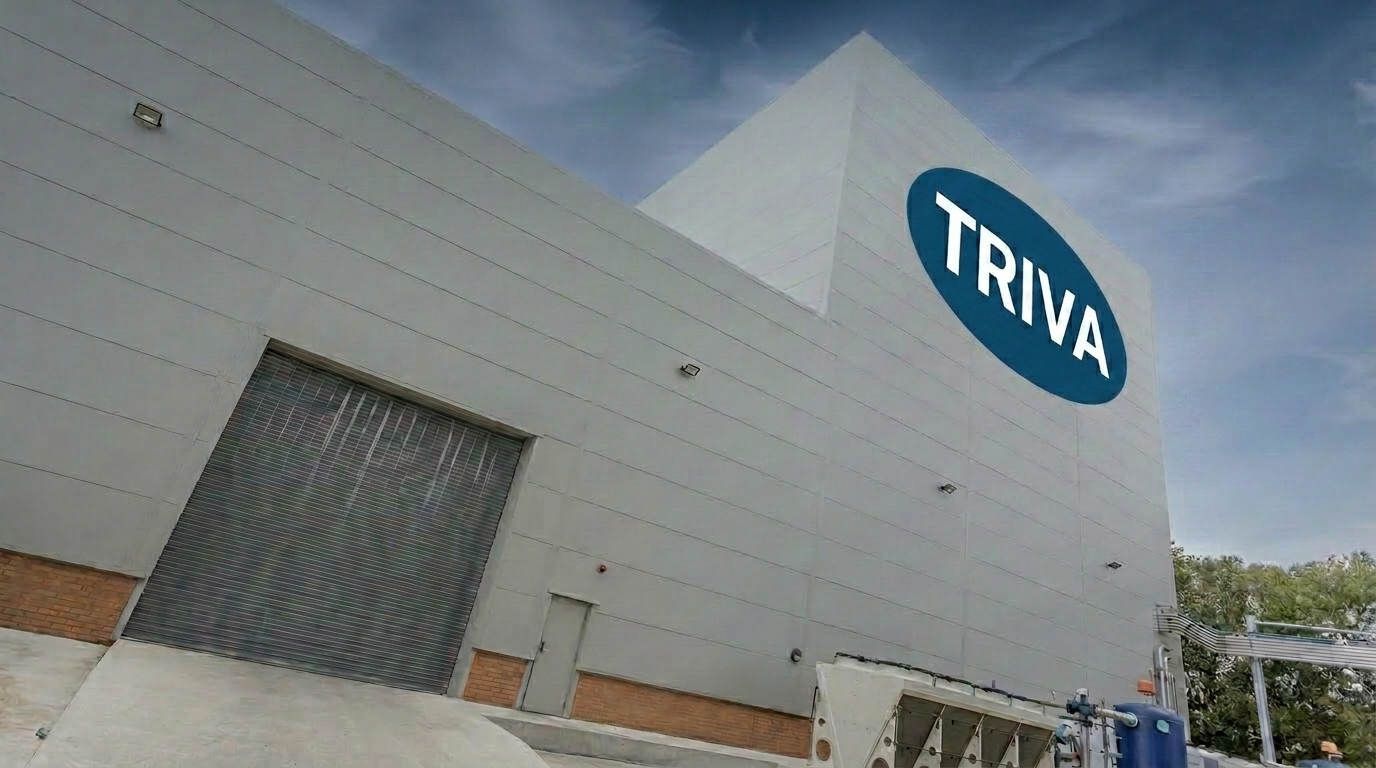 Triva Packs manufacturing facility exterior in Chikhli, Gujarat